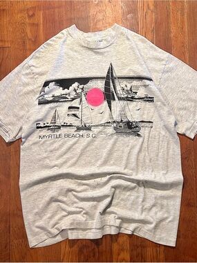 Vintage ‘90s Myrtle Beach SC Destination Tourist Wrap Around Graphic T-shirt XL